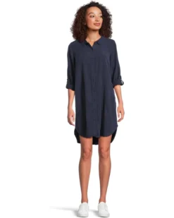 Mod-o-doc Roll Up Long Sleeve Shirt Dress | Dresses