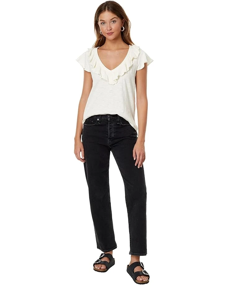 Mod-o-doc Slub Jersey Short Sleeve Ruffle Neck Tee | Shirts & Tops - Image 4