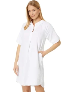 Mod-o-doc Double Layer Gauze Half Raglan Sleeve Henley Dress | Dresses
