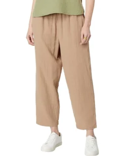 Mod-o-doc Double Layer Gauze Easy-Fit Cropped Trousers | Pants