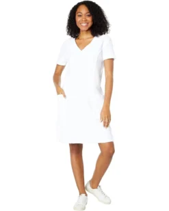 Mod-o-doc Ottoman Rib Short Sleeve Seamed Shift Dress | Dresses