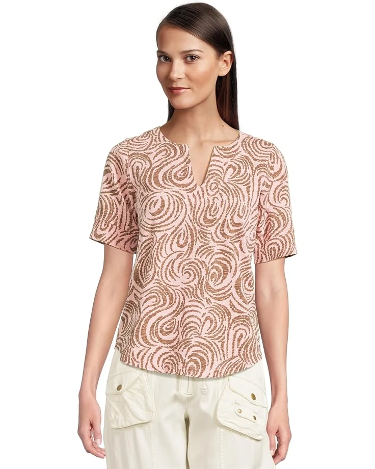 Mod-o-doc Half Sleeve Split Neck Tee | Shirts & Tops