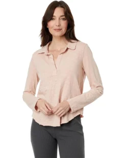 Mod-o-doc Slub Jersey Long Sleeve Easy Polo Tee | Shirts & Tops