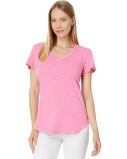 Mod-o-doc V-Neck Tee with Curved Hem | Shirts & Tops