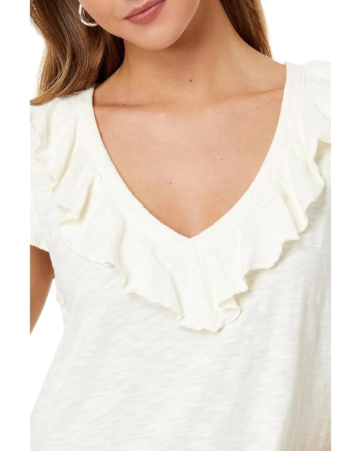 Mod-o-doc Slub Jersey Short Sleeve Ruffle Neck Tee | Shirts & Tops - Image 3