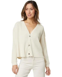 Mod-o-doc Washed Waffle Long Sleeve Button Front Cardi | Shirts & Tops