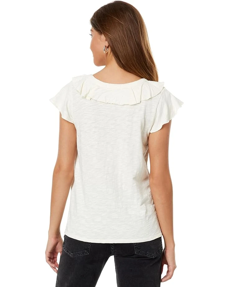 Mod-o-doc Slub Jersey Short Sleeve Ruffle Neck Tee | Shirts & Tops - Image 2