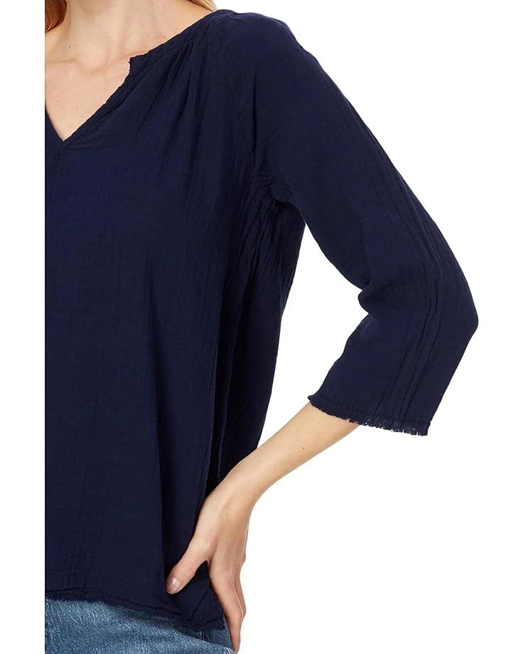 Mod-o-doc 3/4 Sleeve Split Neck Top | Shirts & Tops - Image 3