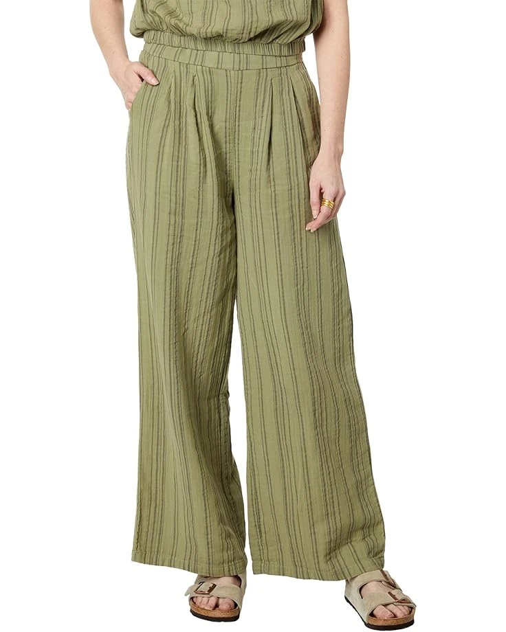 Mod-o-doc Tonal Stripe Gauze Relaxed Wide-Leg Pants