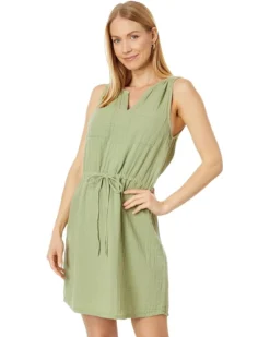 Mod-o-doc Double Layer Gauze Sleeveless Drawstring Dress | Dresses