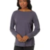 Mod-o-doc Long Sleeve Open Crew Long Tee with Side Rib Insets | Shirts & Tops