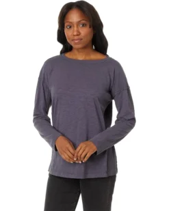 Mod-o-doc Long Sleeve Open Crew Long Tee with Side Rib Insets | Shirts & Tops