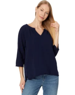 Mod-o-doc 3/4 Sleeve Split Neck Top | Shirts & Tops